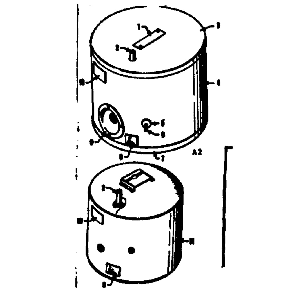 Tank And Jacket Diagram and Parts List for 1532945  Kenmore Water Pump