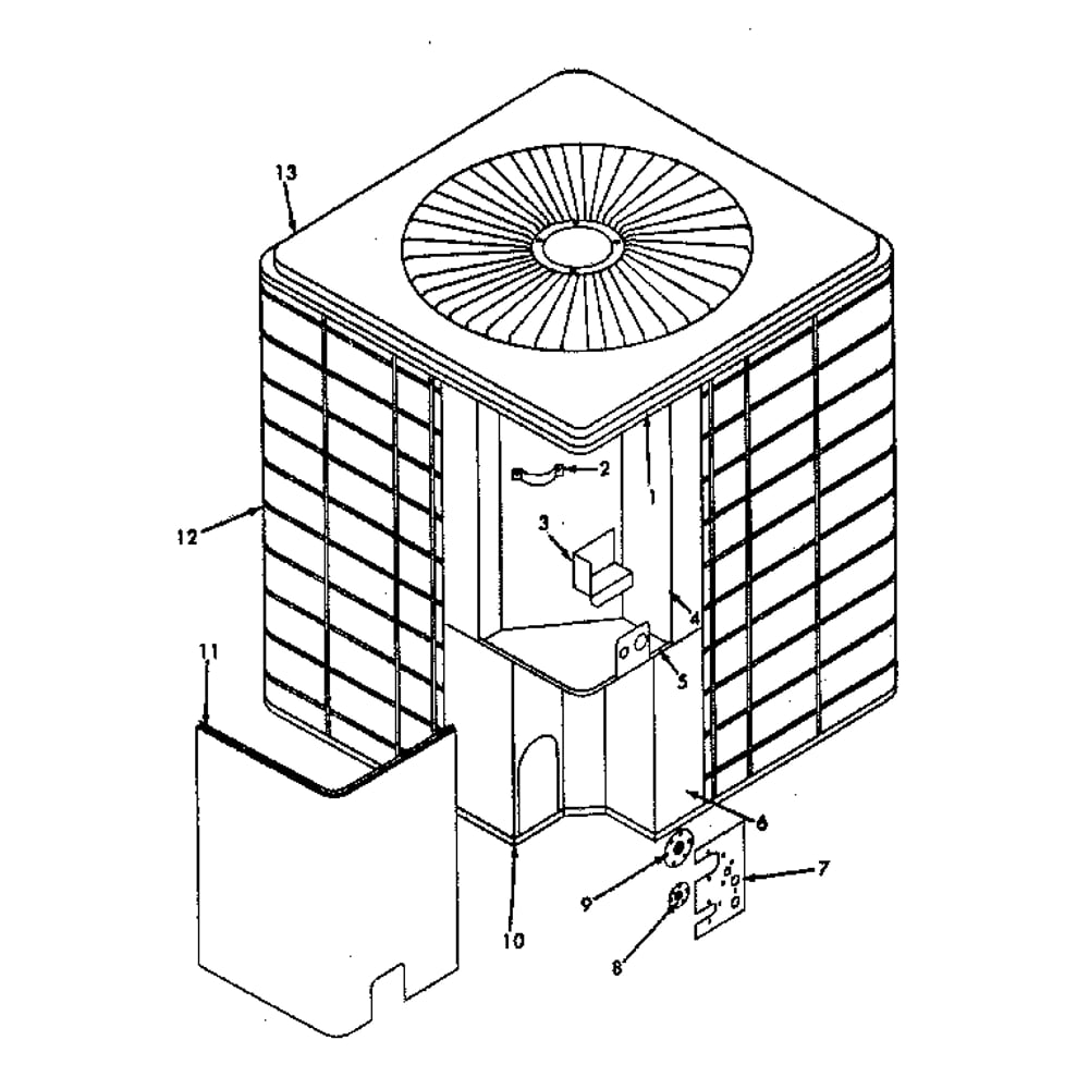 Cabinet Diagram and Parts List for 867800050CA3036VKA1  Kenmore Air Conditioner