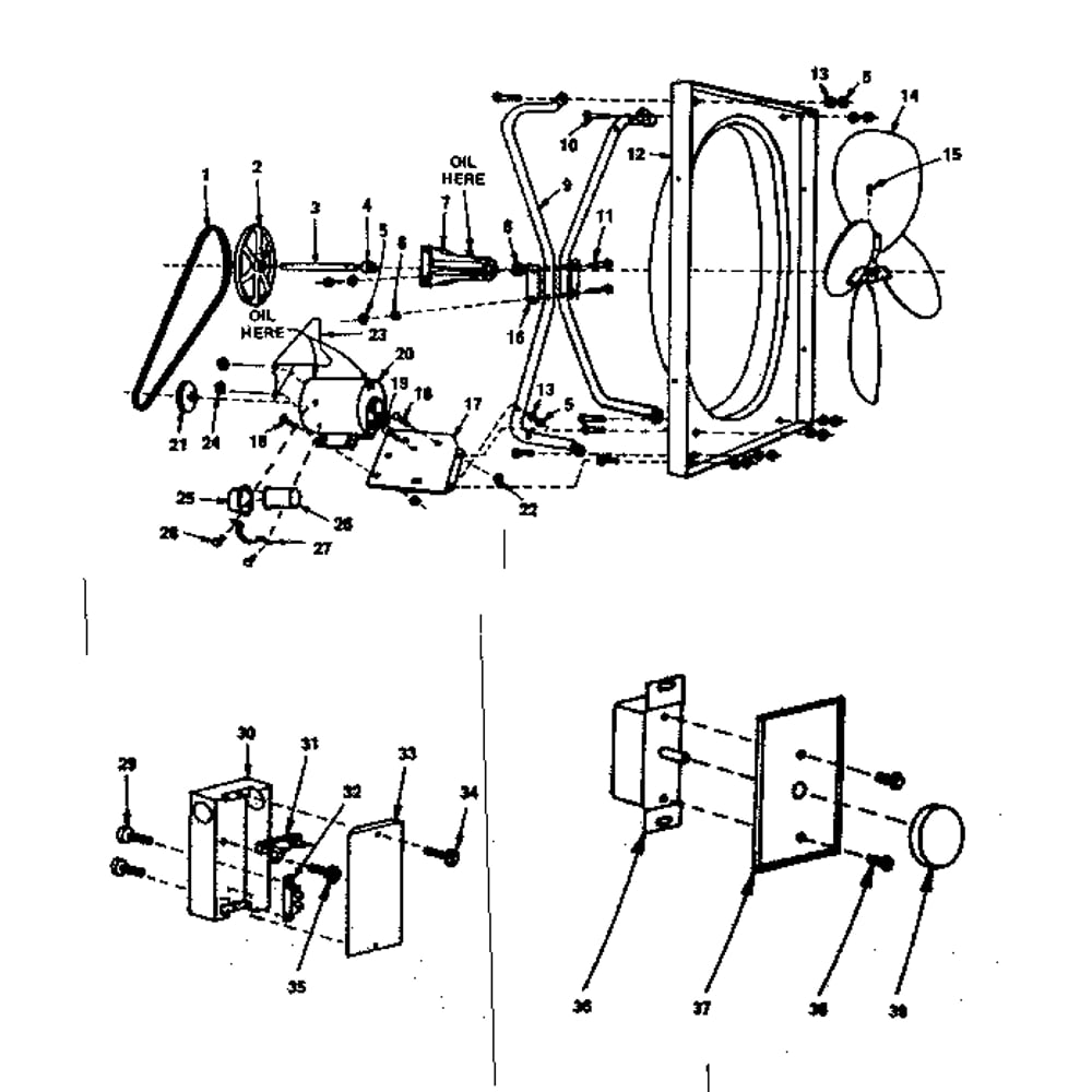Functional Replacement Parts Diagram and Parts List for 758640200  Kenmore Ceiling Fan