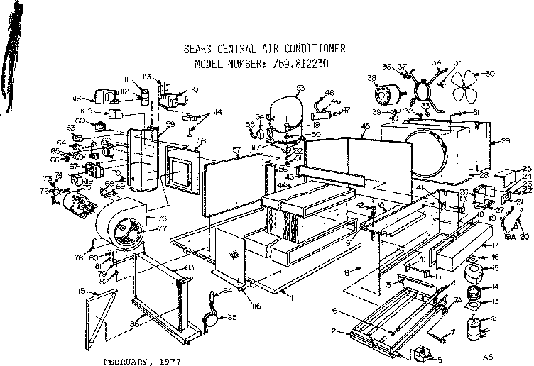 Functional replacement parts Diagram and Parts List for 769812230  Kenmore Air Conditioner