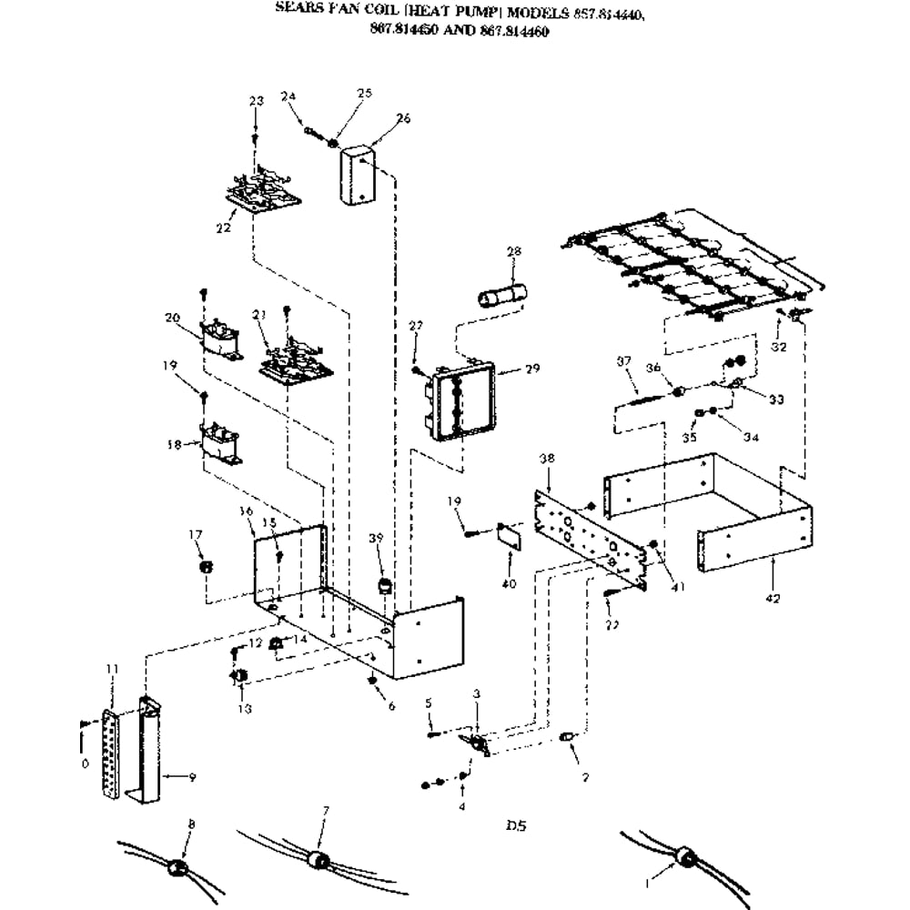 Control Box Diagram and Parts List for 867814460  Kenmore Air Conditioner