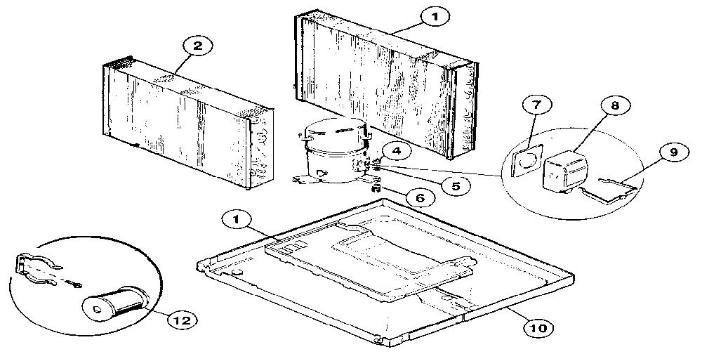 Evaporator Diagram and Parts List for 81235  Kenmore Air Conditioner