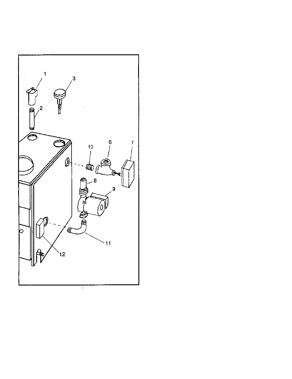 Boiler controls and piping Diagram and Parts List for 229960051  Kenmore Water Heater