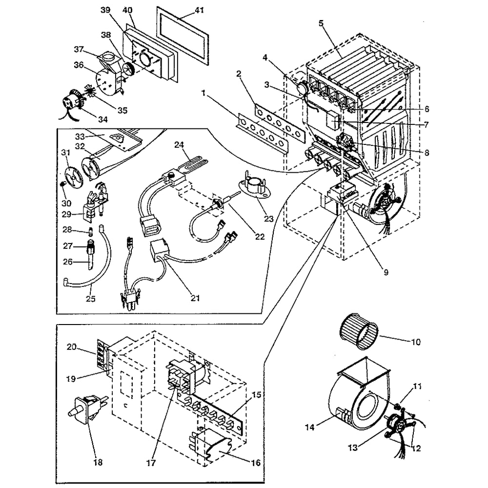 Functional Replacement Parts Diagram and Parts List for 867768110  Kenmore Furnace