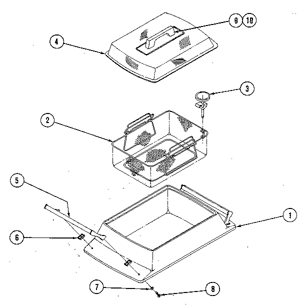Steamer Diagram and Parts List for 22613 1988 Kenmore Electric Skillet