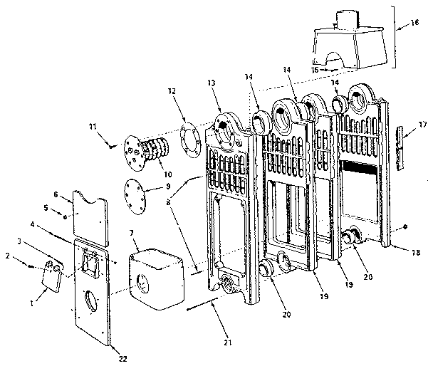 Combustion chamber and flue collector Diagram and Parts List for 229942351  Kenmore Water Heater