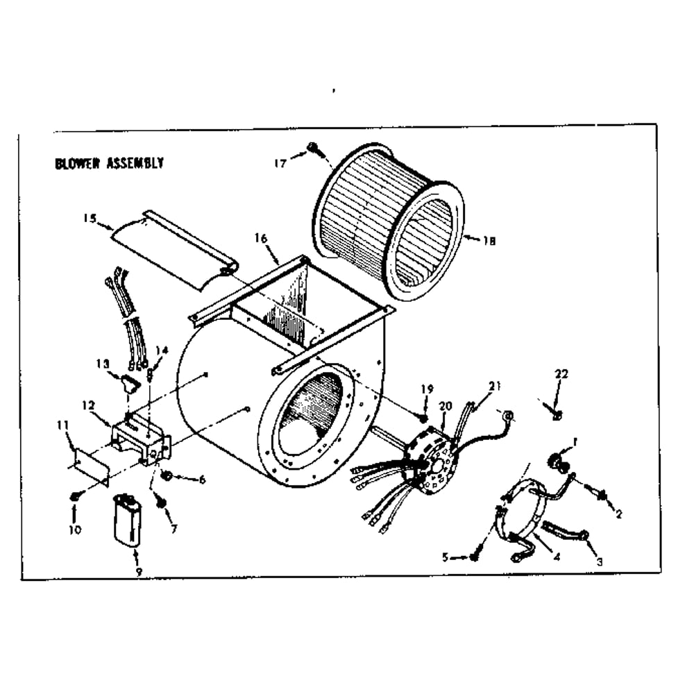 Blower Assembly Diagram and Parts List for 867818280  Kenmore Leaf Blower / Vacuum