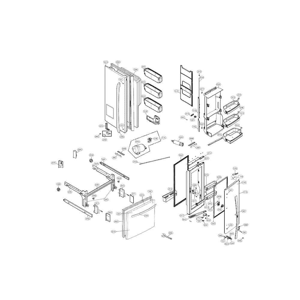 Door Parts Diagram and Parts List for 79572372310  Kenmore Refrigerator
