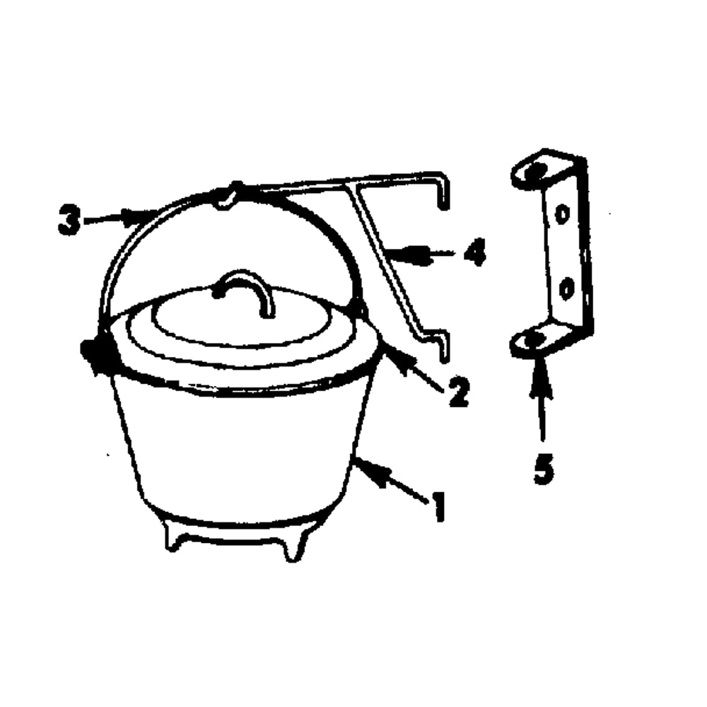 Boston Bean Pot With Crane Hook-No. 42-84025 Diagram and Parts List for 14384520  Kenmore Fireplace & Insert