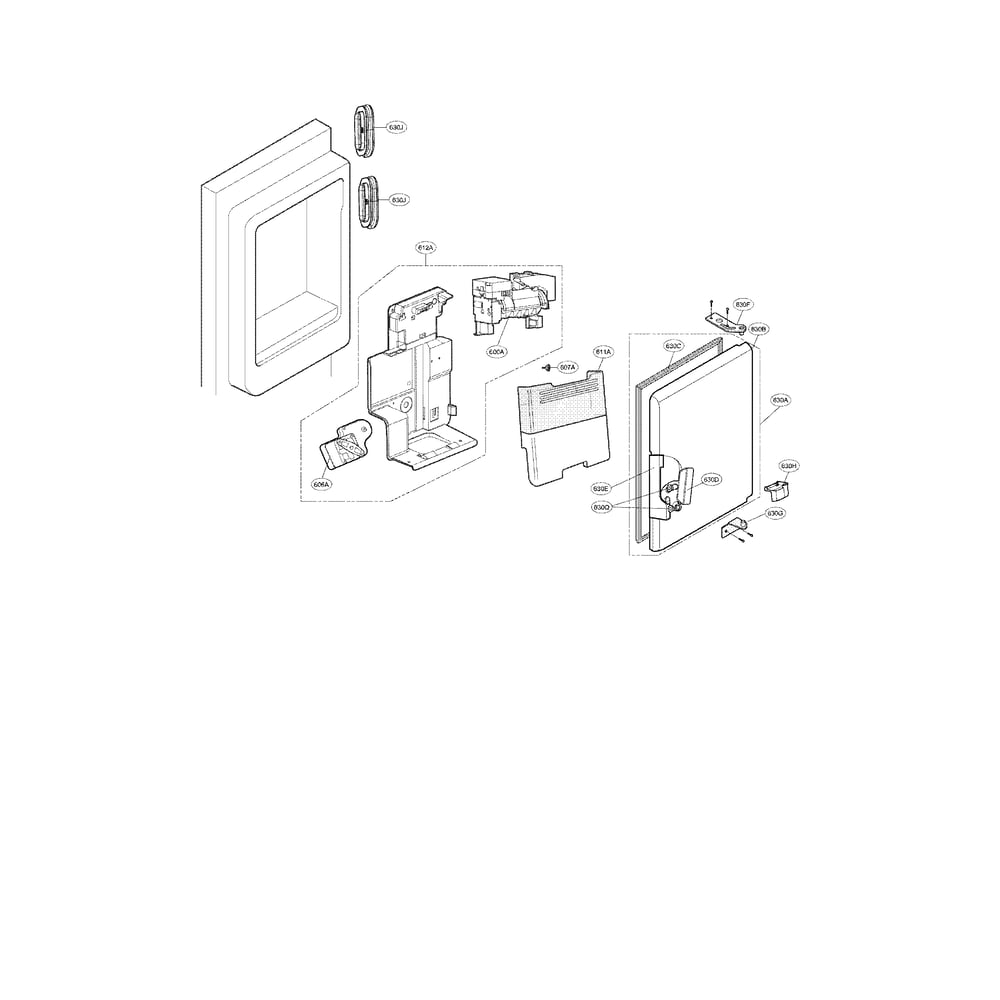 Ice Maker And Ice Bin Parts Diagram and Parts List for 79572043111  Kenmore Refrigerator
