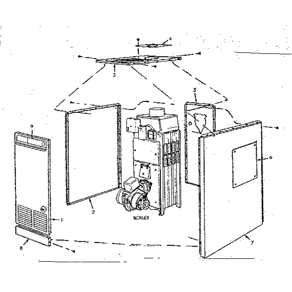 Jacket Parts Diagram and Parts List for 2294138  Kenmore Water Heater