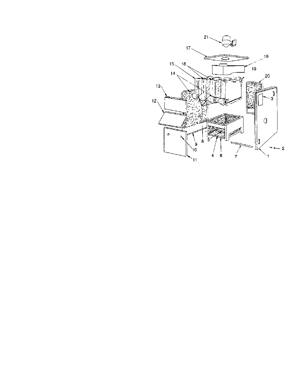 Jacket-section/base parts Diagram and Parts List for 229960350  Kenmore Water Heater