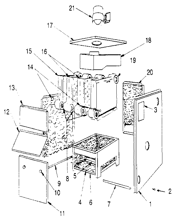 Jacket Diagram and Parts List for 229960090  Kenmore Water Heater