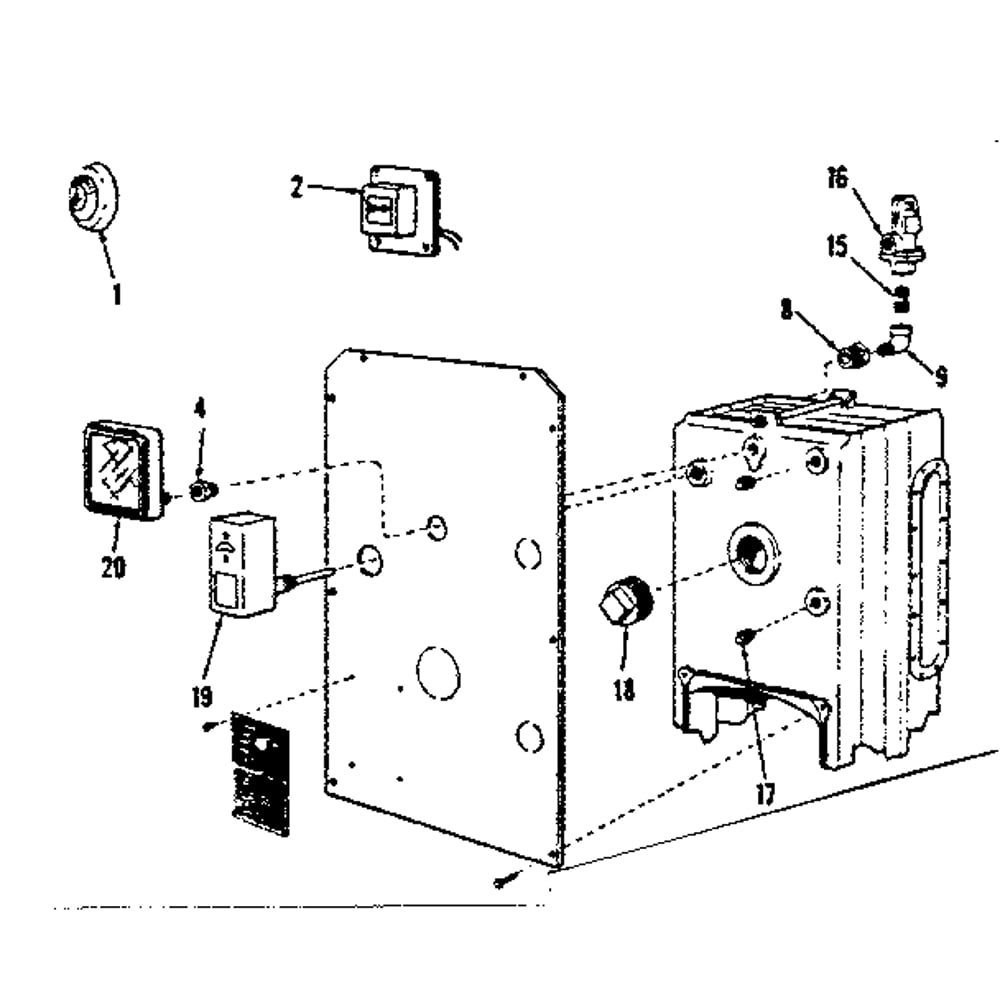 Water Trim Only Diagram and Parts List for 229155  Kenmore Water Heater