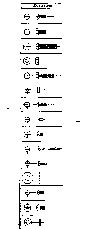 Standard fasteners - all models Diagram and Parts List for 735388  Kenmore Furnace