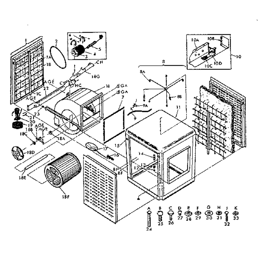 Functional Replacement Parts Diagram and Parts List for 56561440  Kenmore Air Conditioner