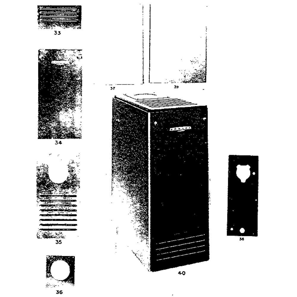 Jacket Parts Diagram and Parts List for 229513  Kenmore Water Heater