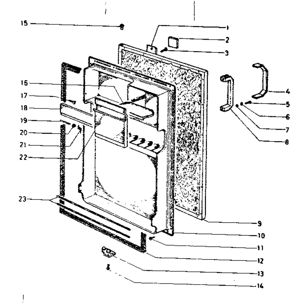 Door Parts Diagram and Parts List for 84573860  Kenmore Refrigerator