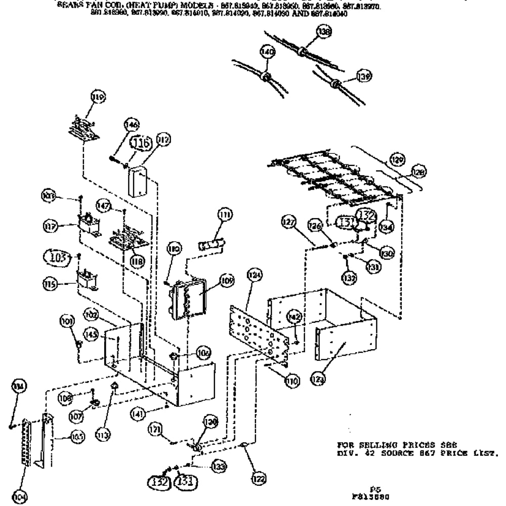 Controls/813950 Diagram and Parts List for 867814080  Kenmore Air Conditioner