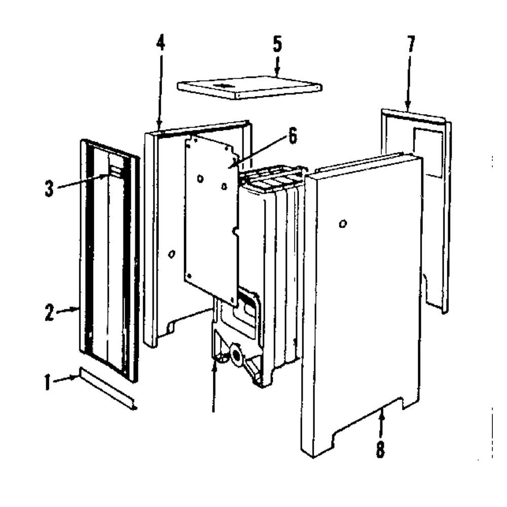 Jacket Parts Diagram and Parts List for 22996217  Kenmore Water Heater