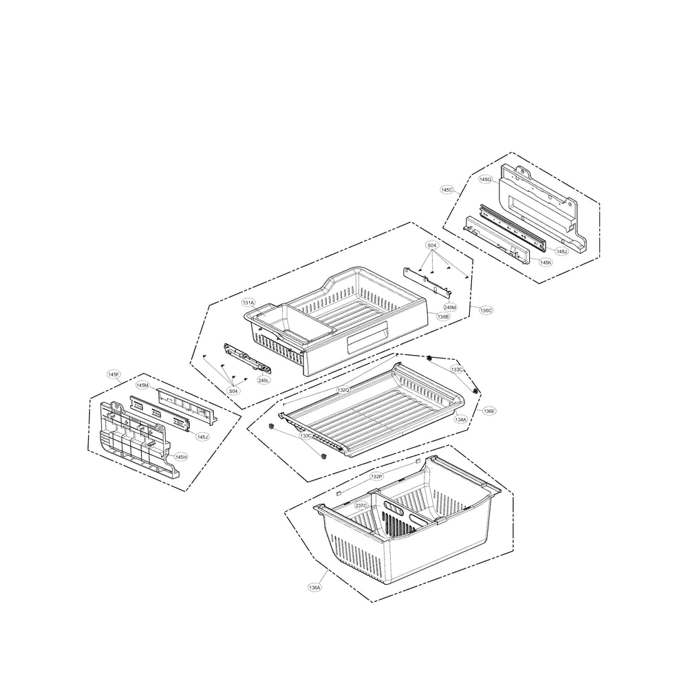 Freezer Parts Diagram and Parts List for 79572069313  Kenmore Refrigerator