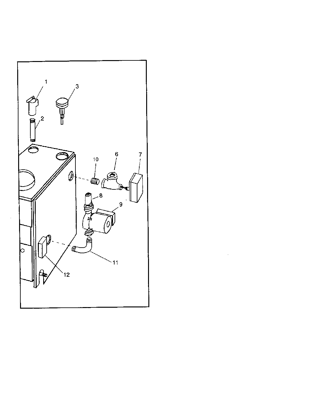 Boiler controls/piping Diagram and Parts List for 229960081  Kenmore Water Heater