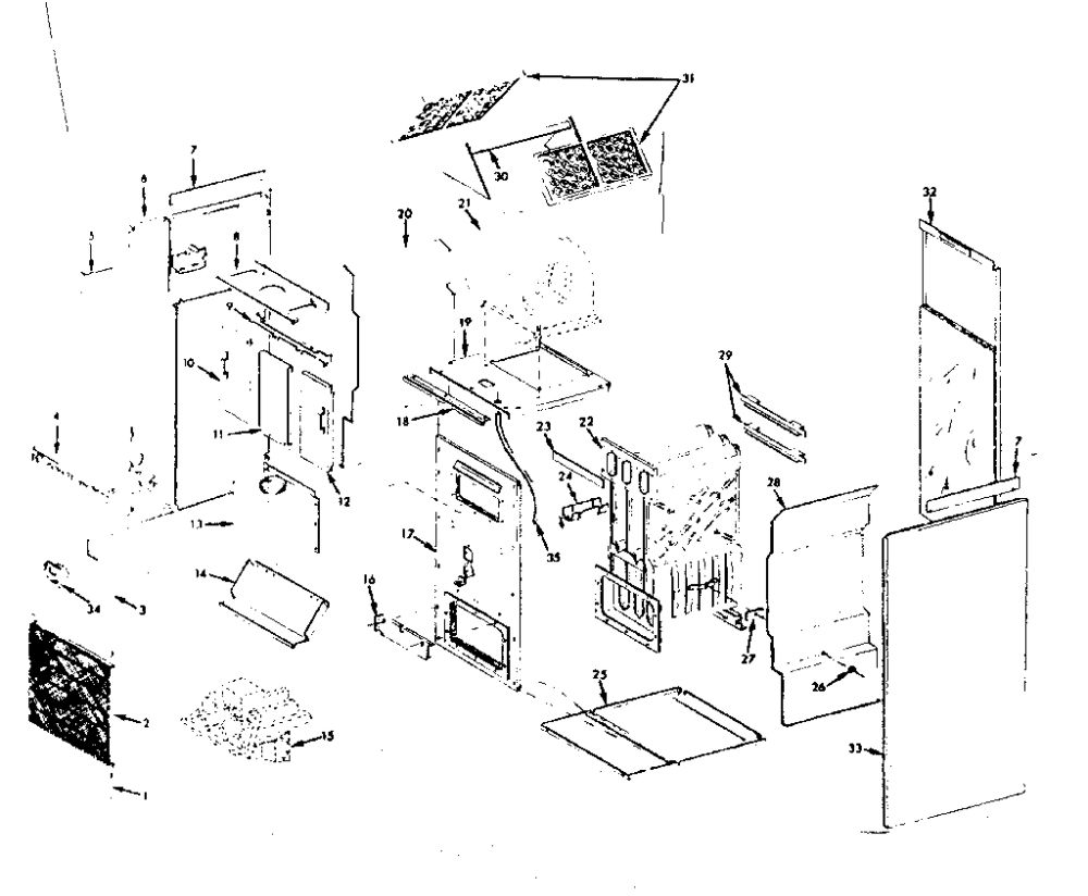Unit Parts Diagram and Parts List for 86764771  Kenmore Furnace