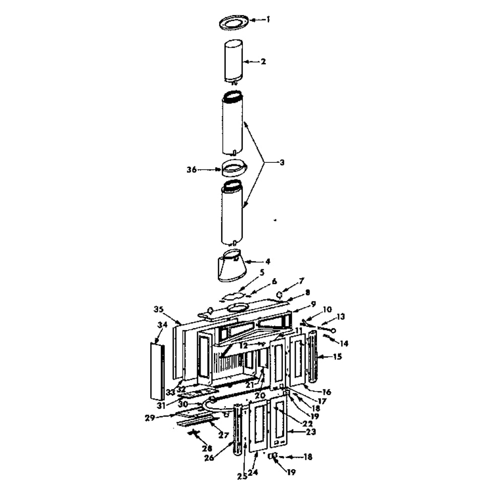 Franklin Fireplace Diagram and Parts List for 14384540  Kenmore Fireplace & Insert