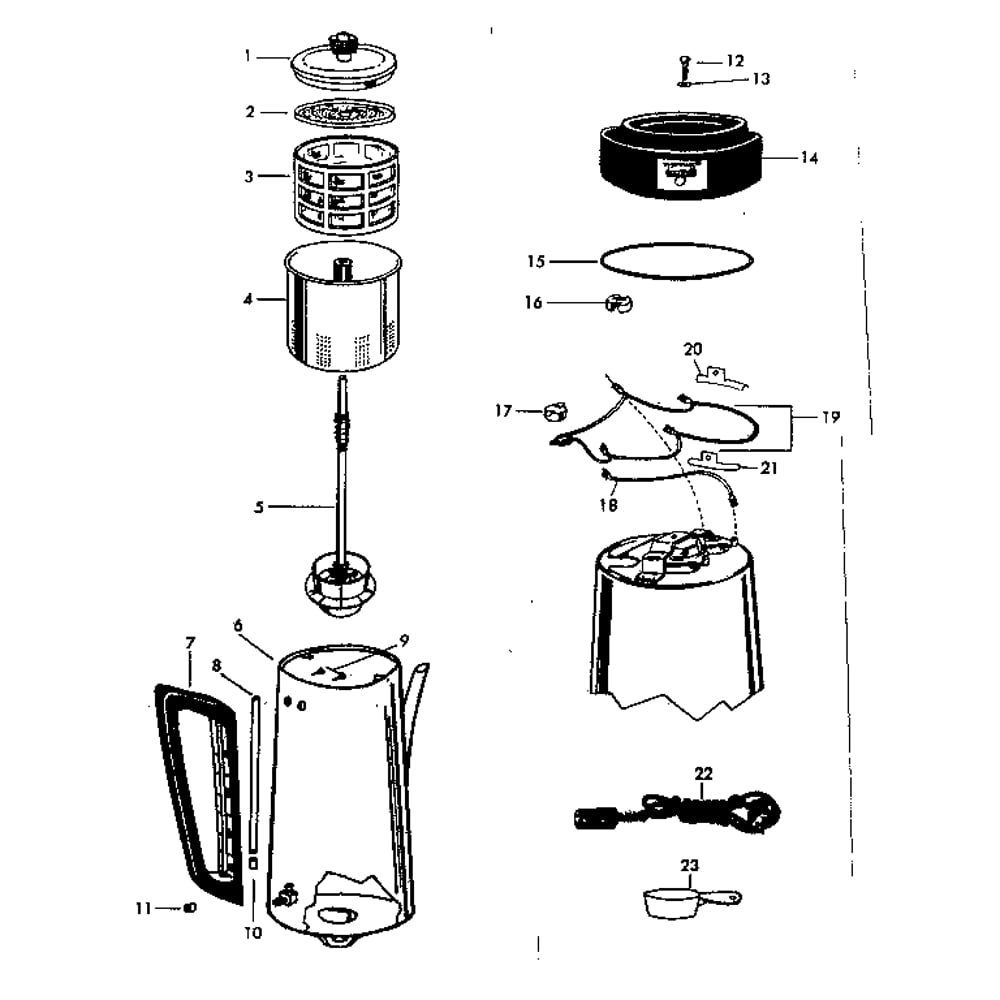 Replacement Parts Diagram and Parts List for 620672203  Kenmore Coffee Maker