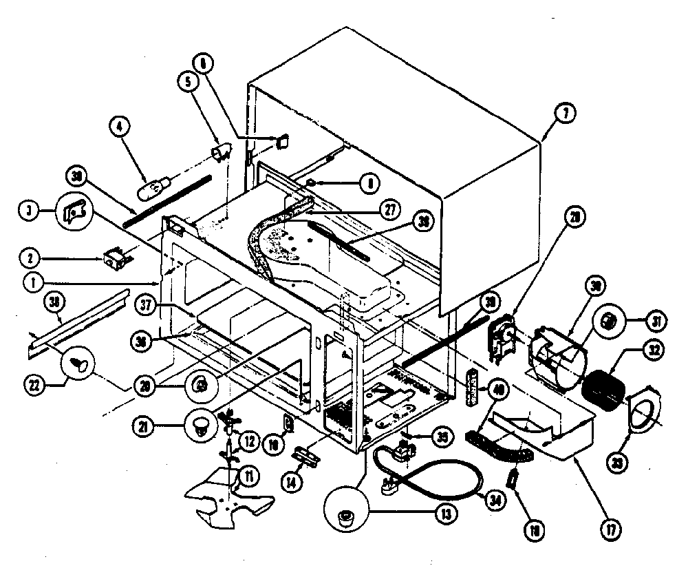 Microwave parts Diagram and Parts List for 84872  Kenmore Microwave
