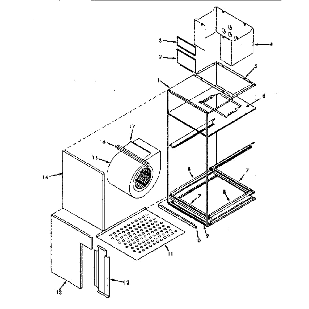 Cabinet Diagram and Parts List for 867803100  Kenmore Air Conditioner
