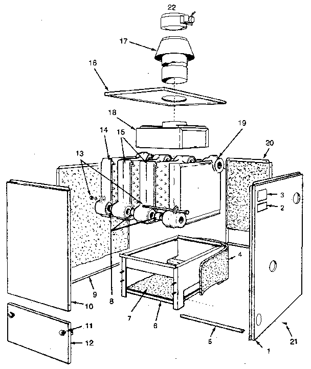 Jacket - sections & base Diagram and Parts List for 229964241  Kenmore Water Heater