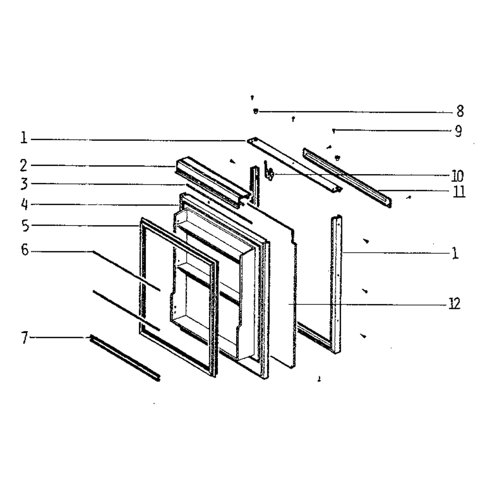 Door Diagram and Parts List for 49163  Kenmore Refrigerator