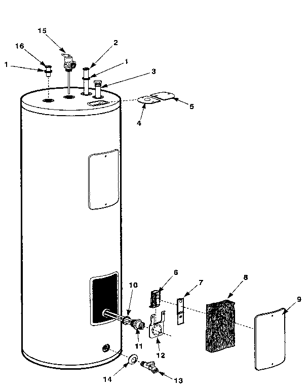 Replacement parts Diagram and Parts List for 220310300  Kenmore Water Heater