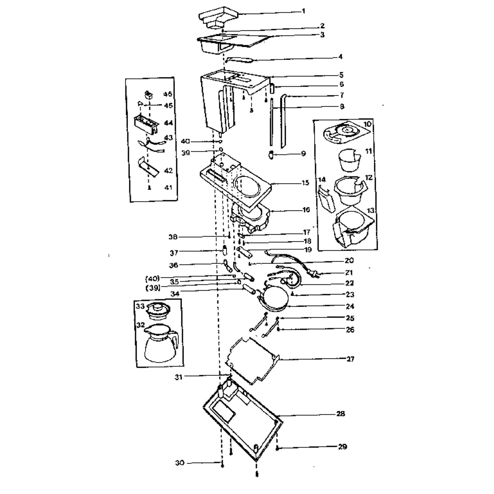 Replacement Parts Diagram and Parts List for 360675523  Kenmore Coffee Maker