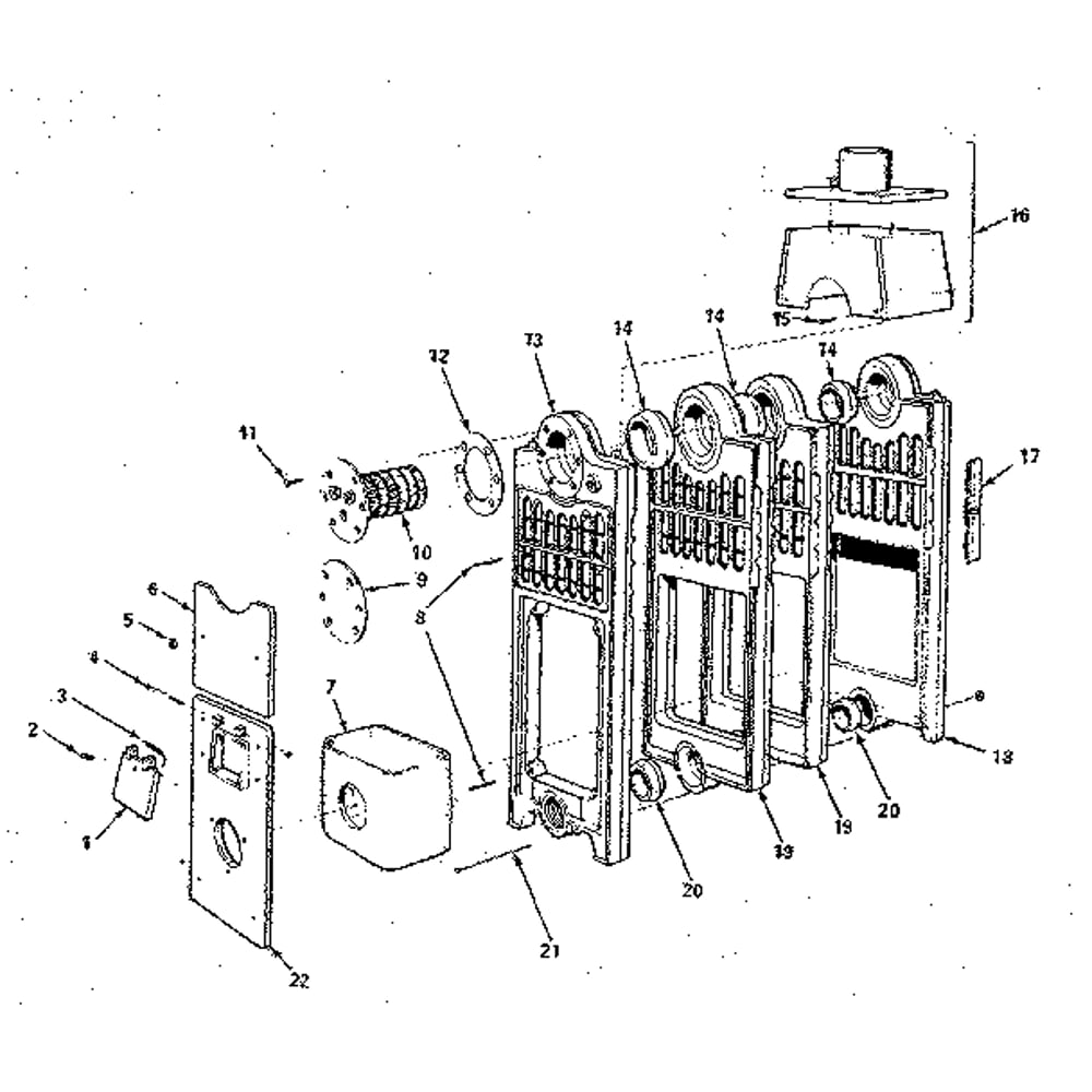 Combustion Chamber And Flue Collector Diagram and Parts List for 229941241  Kenmore Water Heater