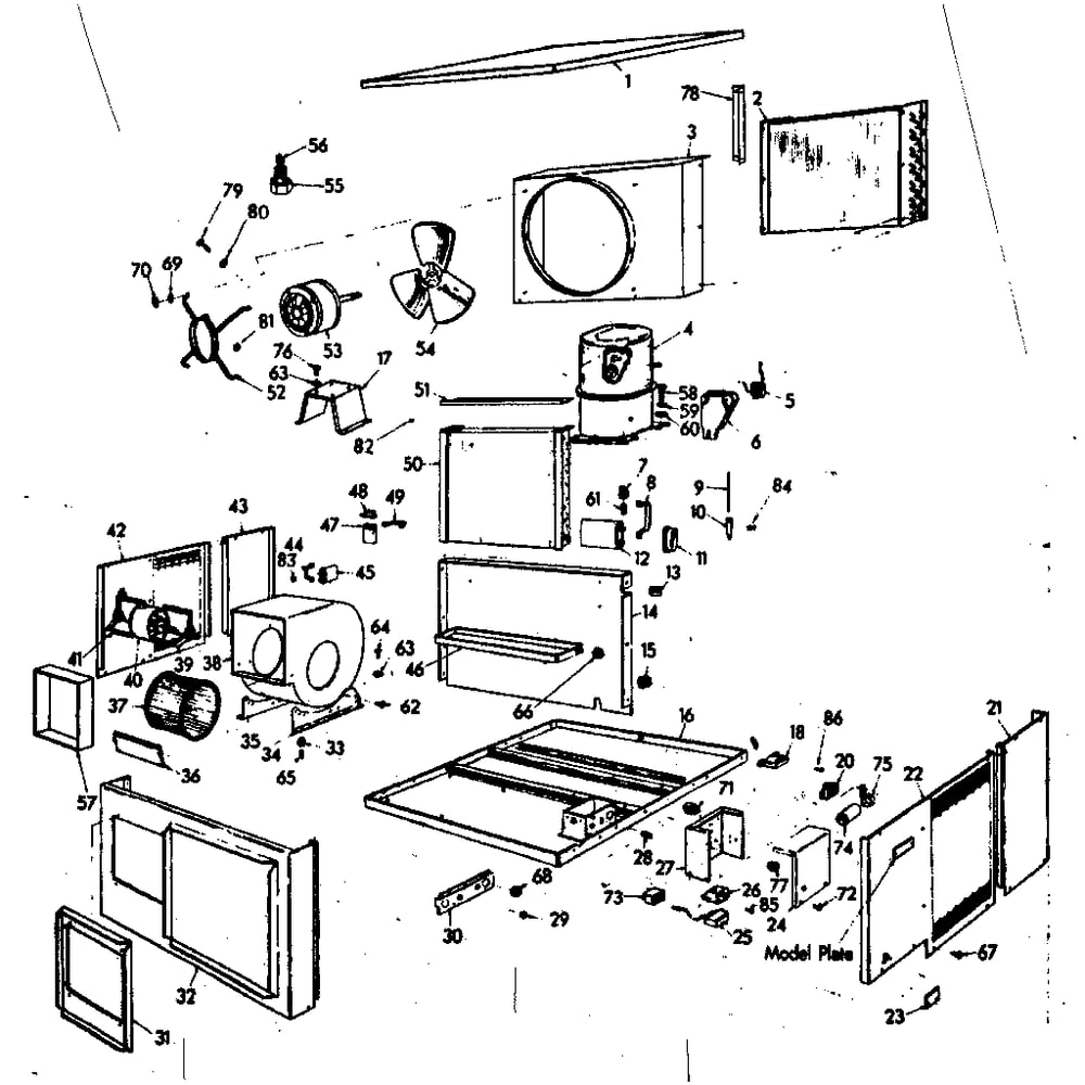 Unit Parts Diagram and Parts List for 769810331  Kenmore Air Conditioner