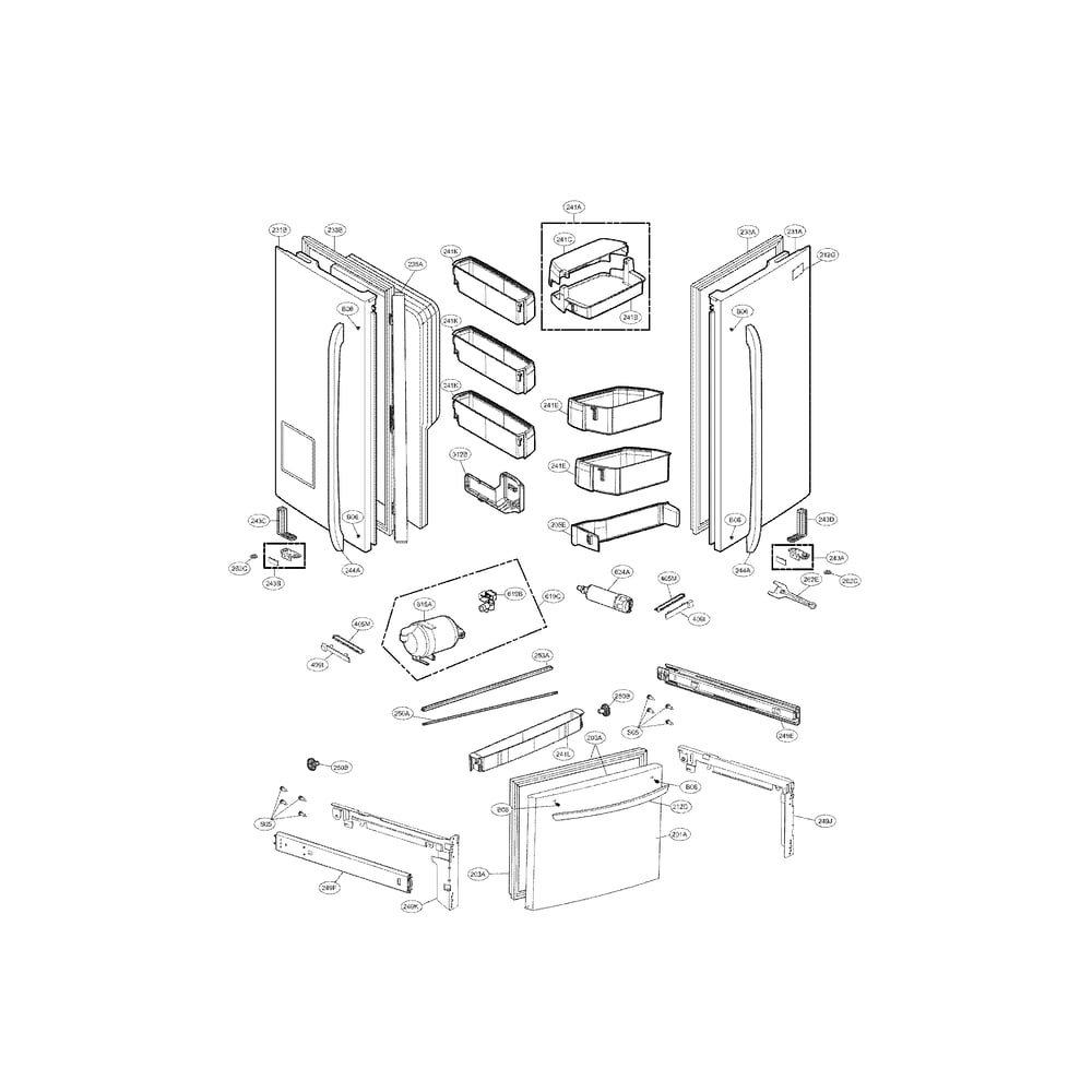 Door Parts Diagram and Parts List for 79572043111  Kenmore Refrigerator