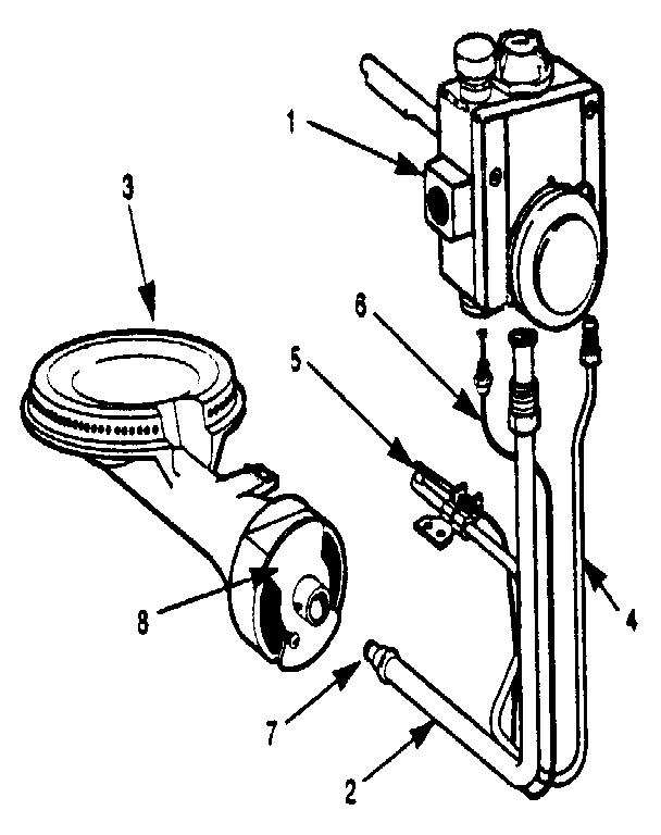 Liquefied petroleum gas models (with cast iron burner) Diagram and Parts List for 3384  Kenmore Water Heater