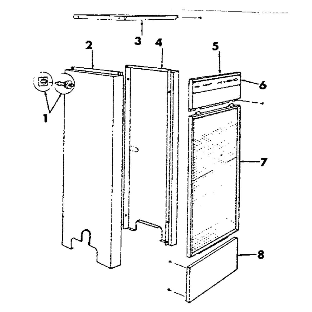 Jacket Extension Parts Diagram and Parts List for 229142  Kenmore Water Heater