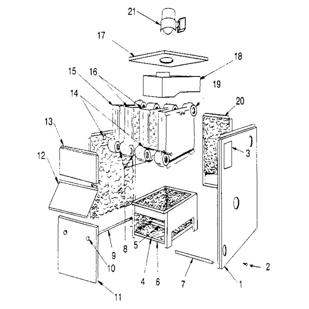Jacket Diagram and Parts List for 229960130  Kenmore Water Heater