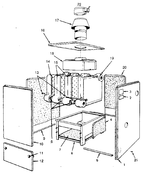 Jacket - sections & base Diagram and Parts List for 229965241  Kenmore Water Heater