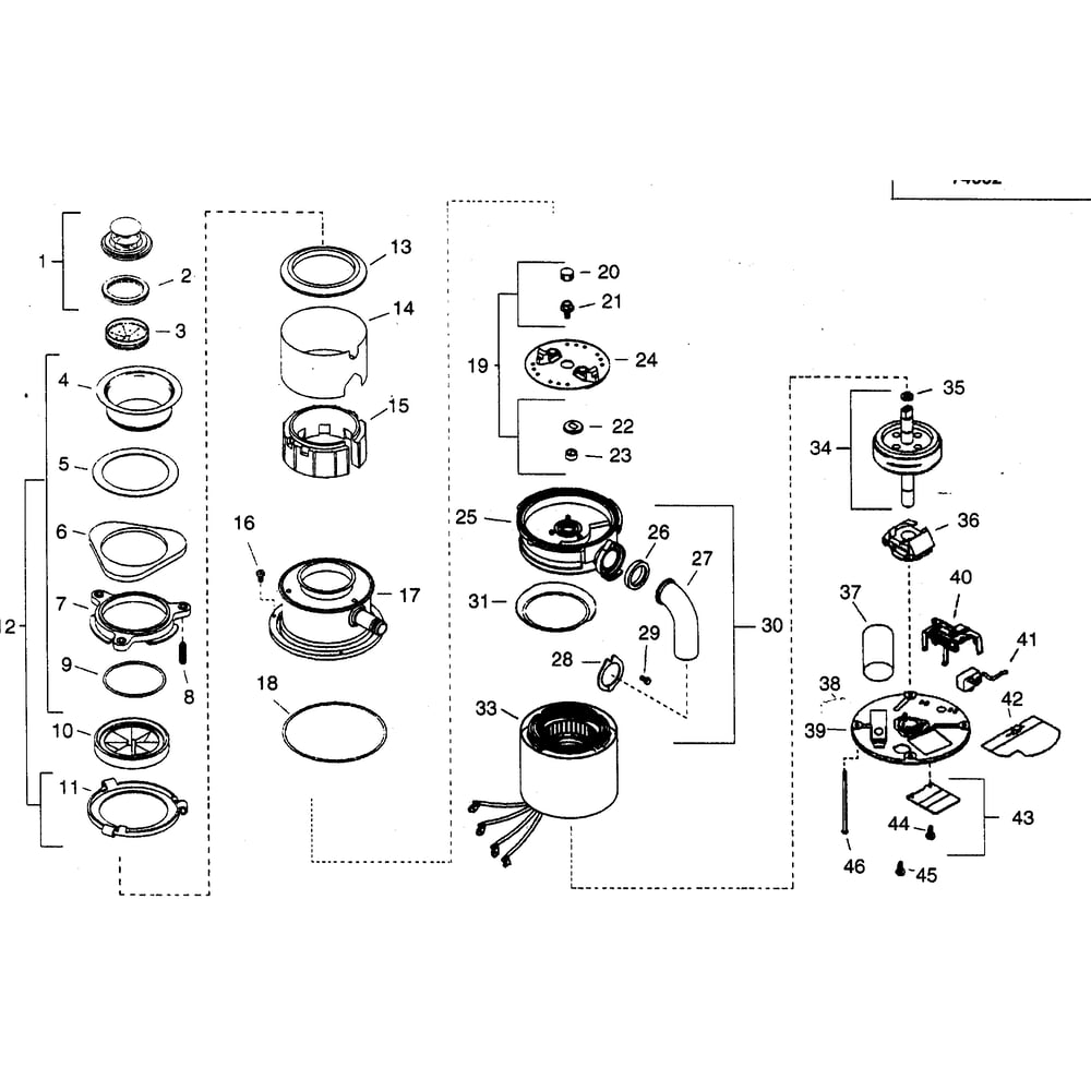 Disposer Diagram and Parts List for 175607931  Kenmore Trash Compactor