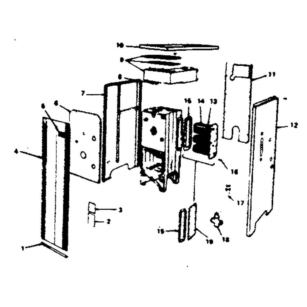 Cabinet Diagram and Parts List for 229963351  Kenmore Water Heater