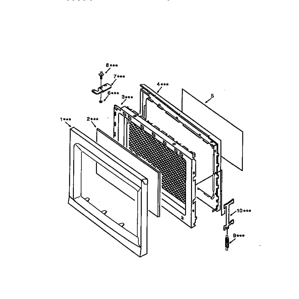 Door Diagram and Parts List for 56568200791  Kenmore Microwave