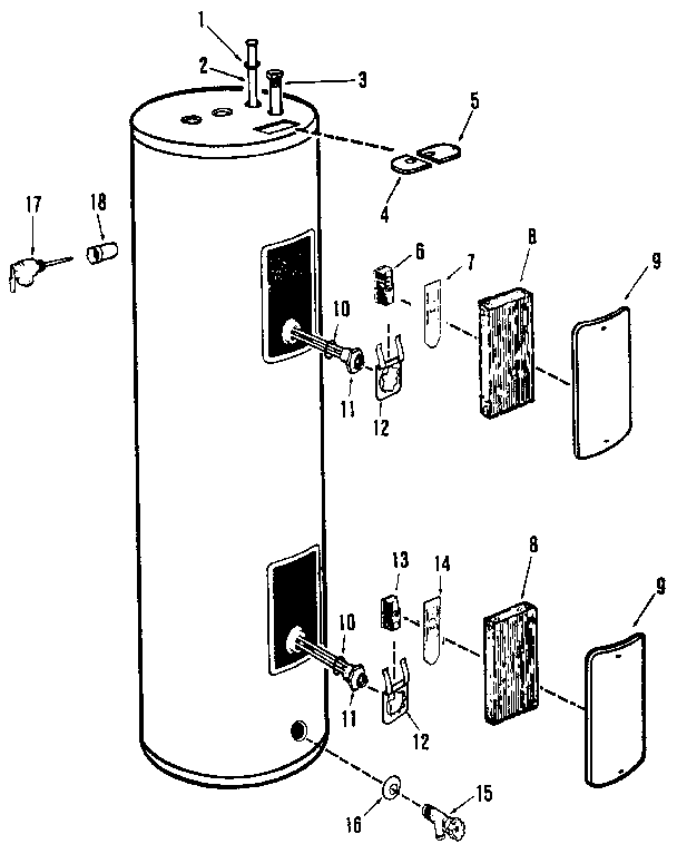 Functional replacement parts Diagram and Parts List for 3244  Kenmore Water Heater