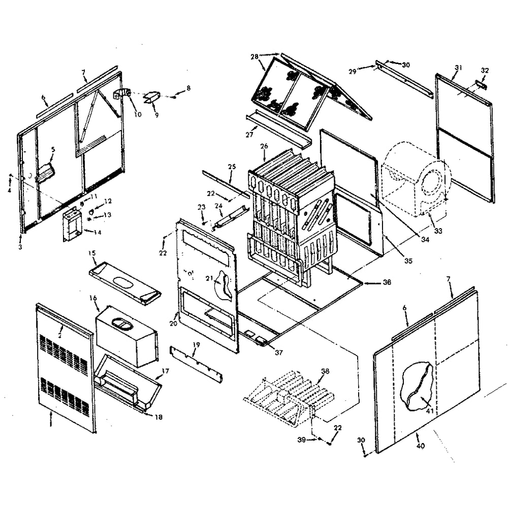 Heat Exchanger Diagram and Parts List for 867764280  Kenmore Furnace
