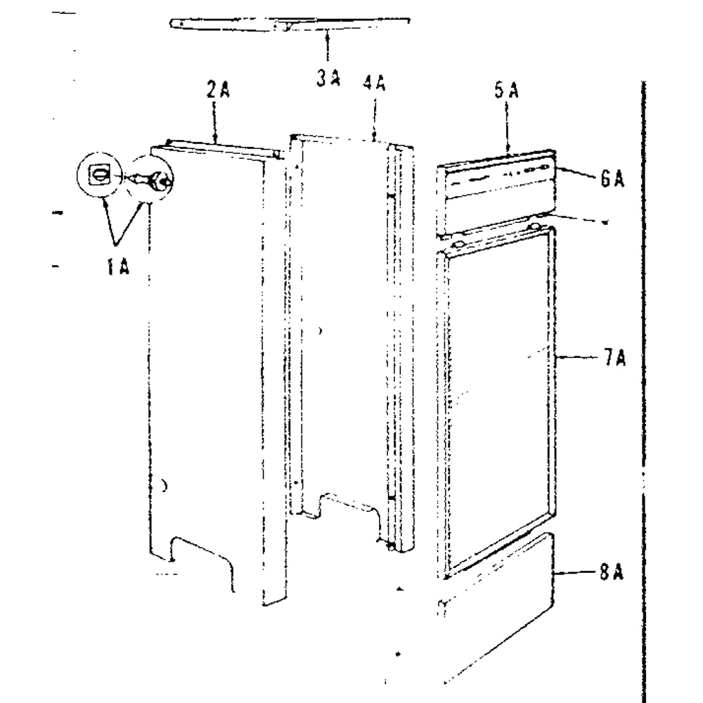 Jacket Extension Diagram and Parts List for 22951381  Kenmore Water Heater
