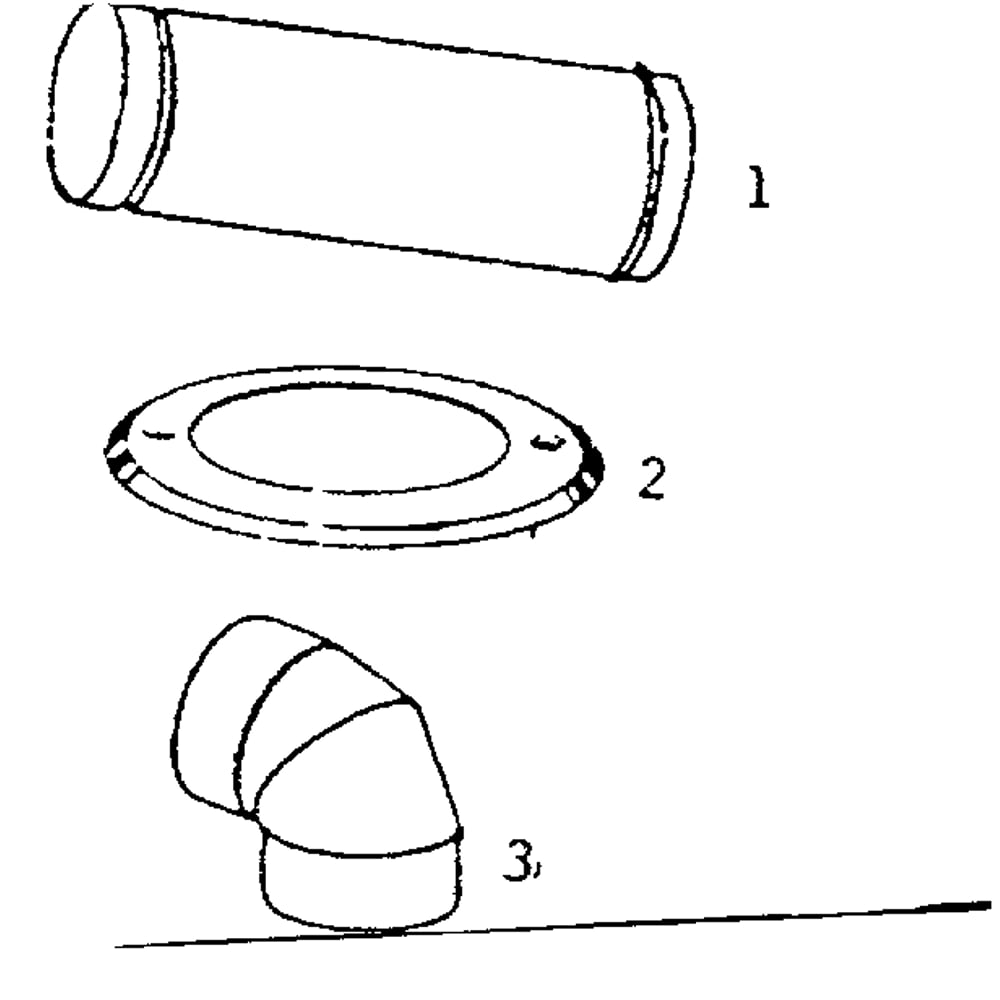 Smoke Pipe, Collar And Elbow Diagram and Parts List for 155842842  Kenmore Fireplace & Insert
