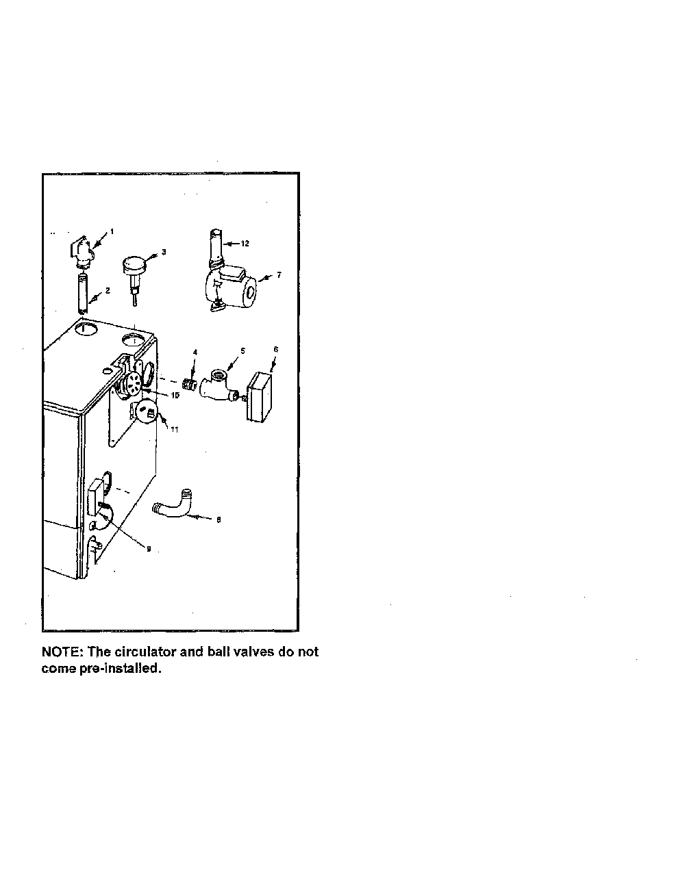 Boilers control and piping Diagram and Parts List for 229965530  Kenmore Water Heater